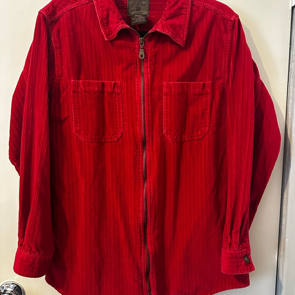 St. John's Bay Red Corduroy Shacket